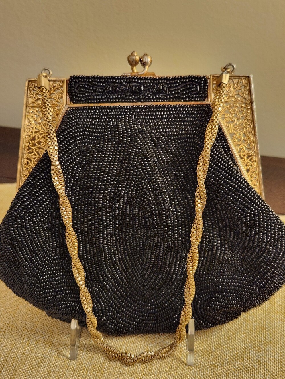 1960s Walborg Black Beaded Handbag - Picture 6 of 10